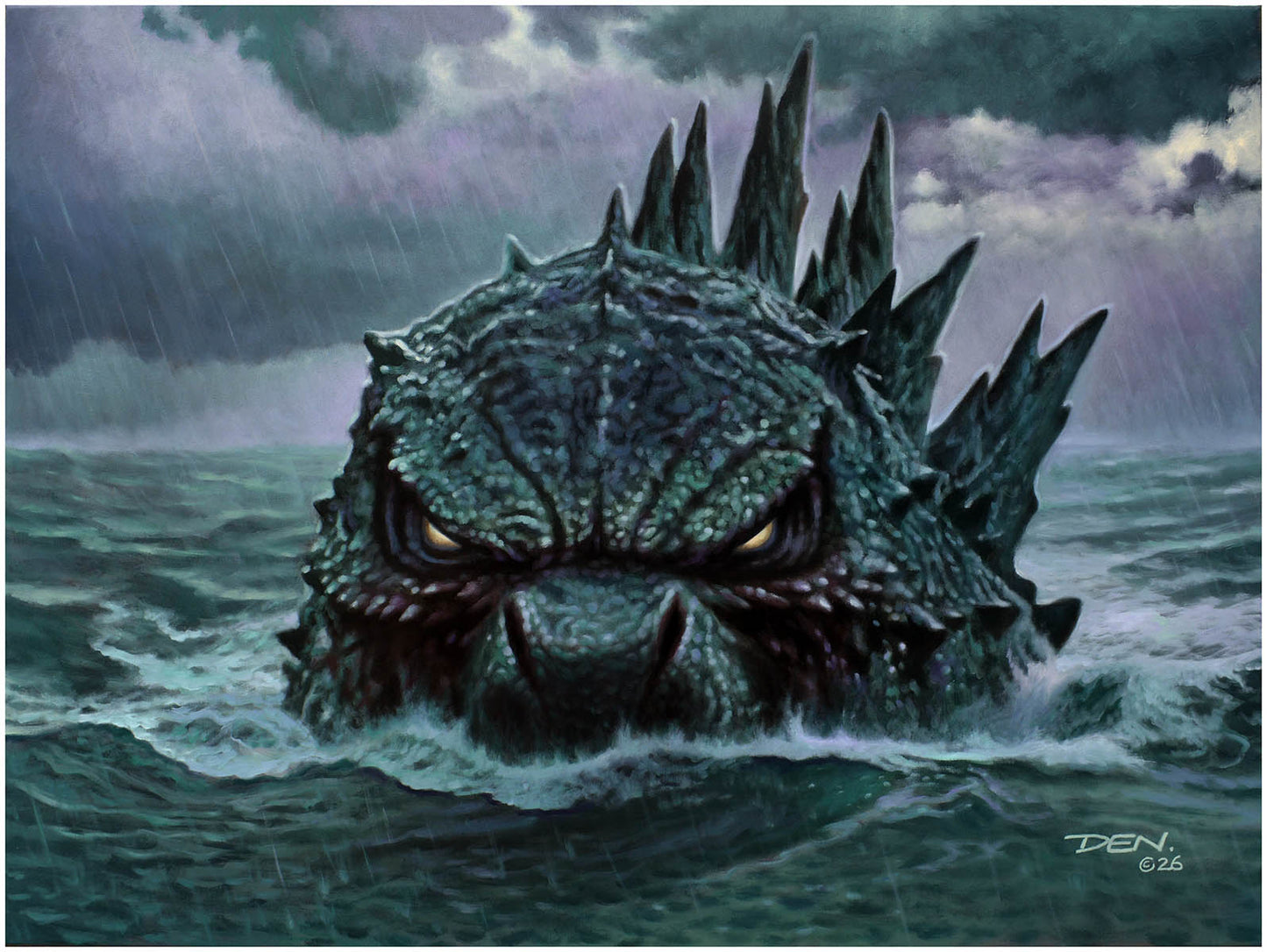 Godzilla Minus One – Ocean Stalker Canvas Giclée by Den Beauvais
