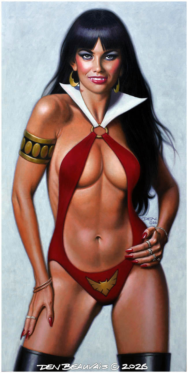 Vampirella – Carol Munro Tribute Canvas Giclée by Den Beauvais
